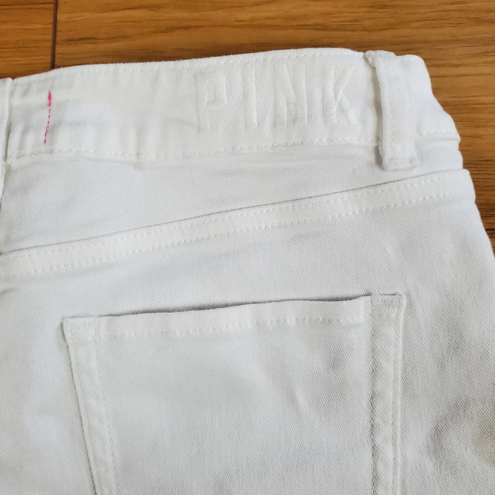 VS PINK White Denim Cutoff Shorts